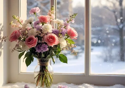 Цветы зимой: согрейте близких январским букетом!