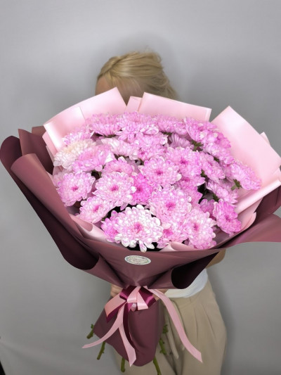 Букет из 11 розовых кустовых хризантем Алтай Букет из 11 розовых кустовых хризантем Алтай